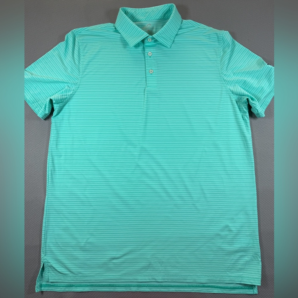 Southern Tide Brr Polo Shirt Mens XL Blue Mint Teal Performance Golf